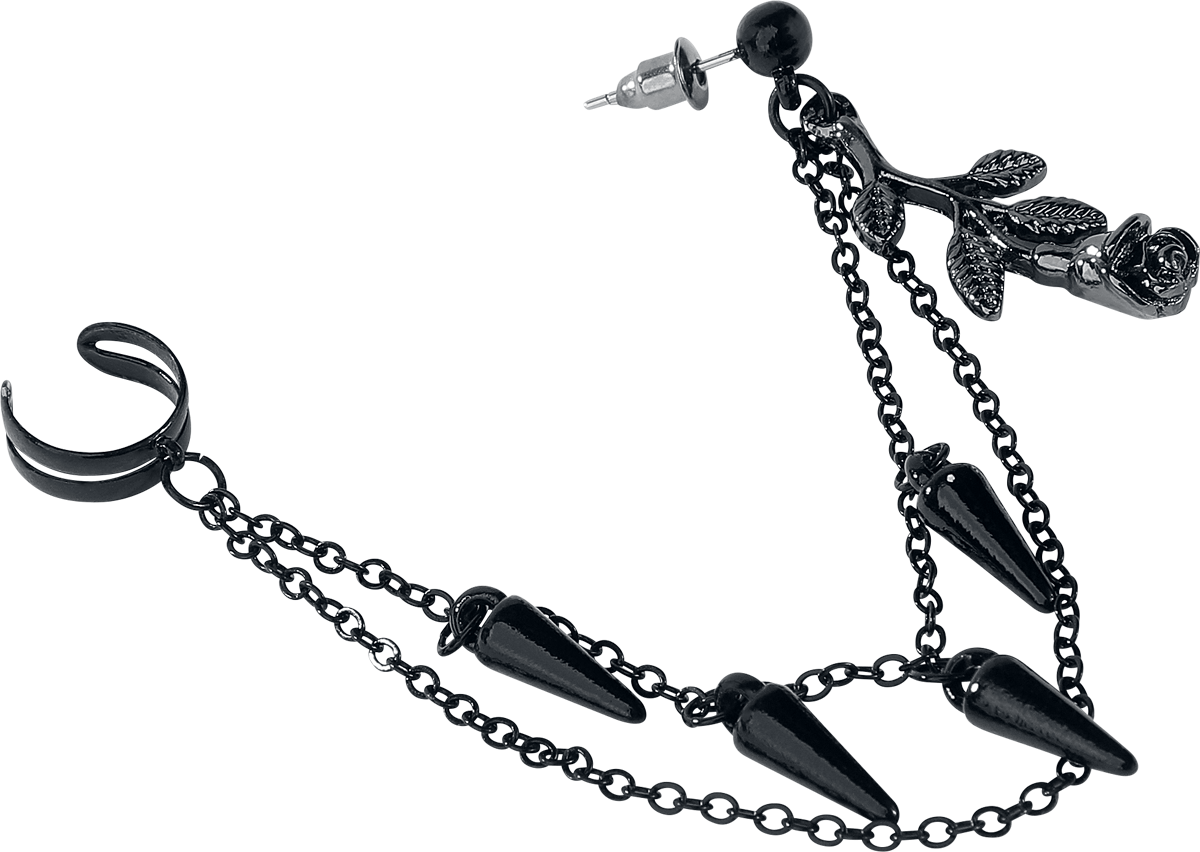 Boucles d'oreilles Gothic de Gothicana by EMP - Hanging Rose - pour Femme - noir - Gothicana by EMP - View 2