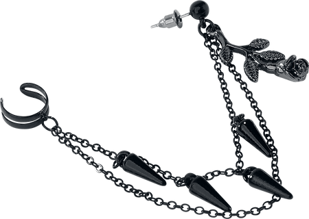 Boucles d'oreilles Gothic de Gothicana by EMP - Hanging Rose - pour Femme - noir - Gothicana by EMP - View 2