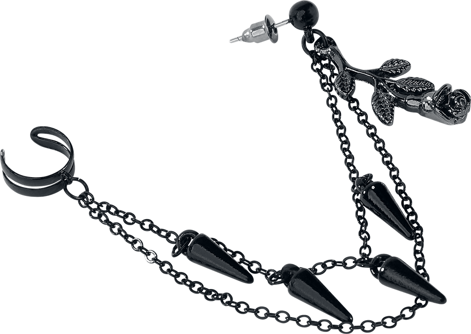 Boucles d'oreilles Gothic de Gothicana by EMP - Hanging Rose - pour Femme - noir - Gothicana by EMP - View 2