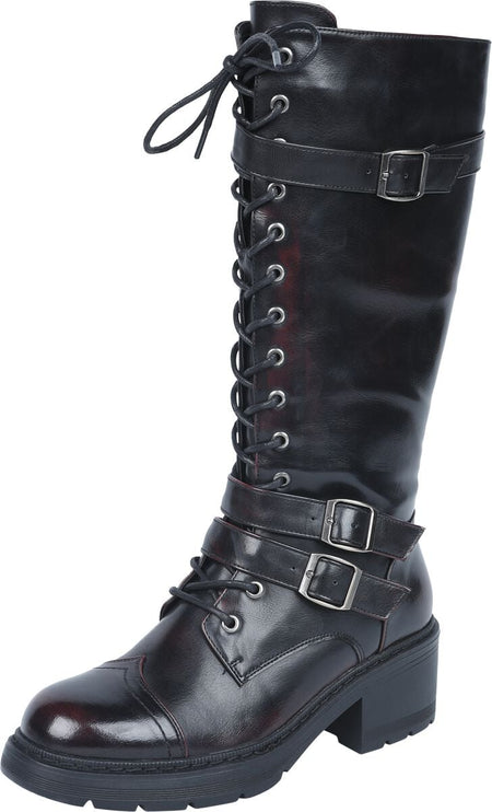 Bottes  de Black Premium by EMP - Celtic fine lines - EU37 à EU41 - pour Femme - noir/rouge - Black Premium by EMP