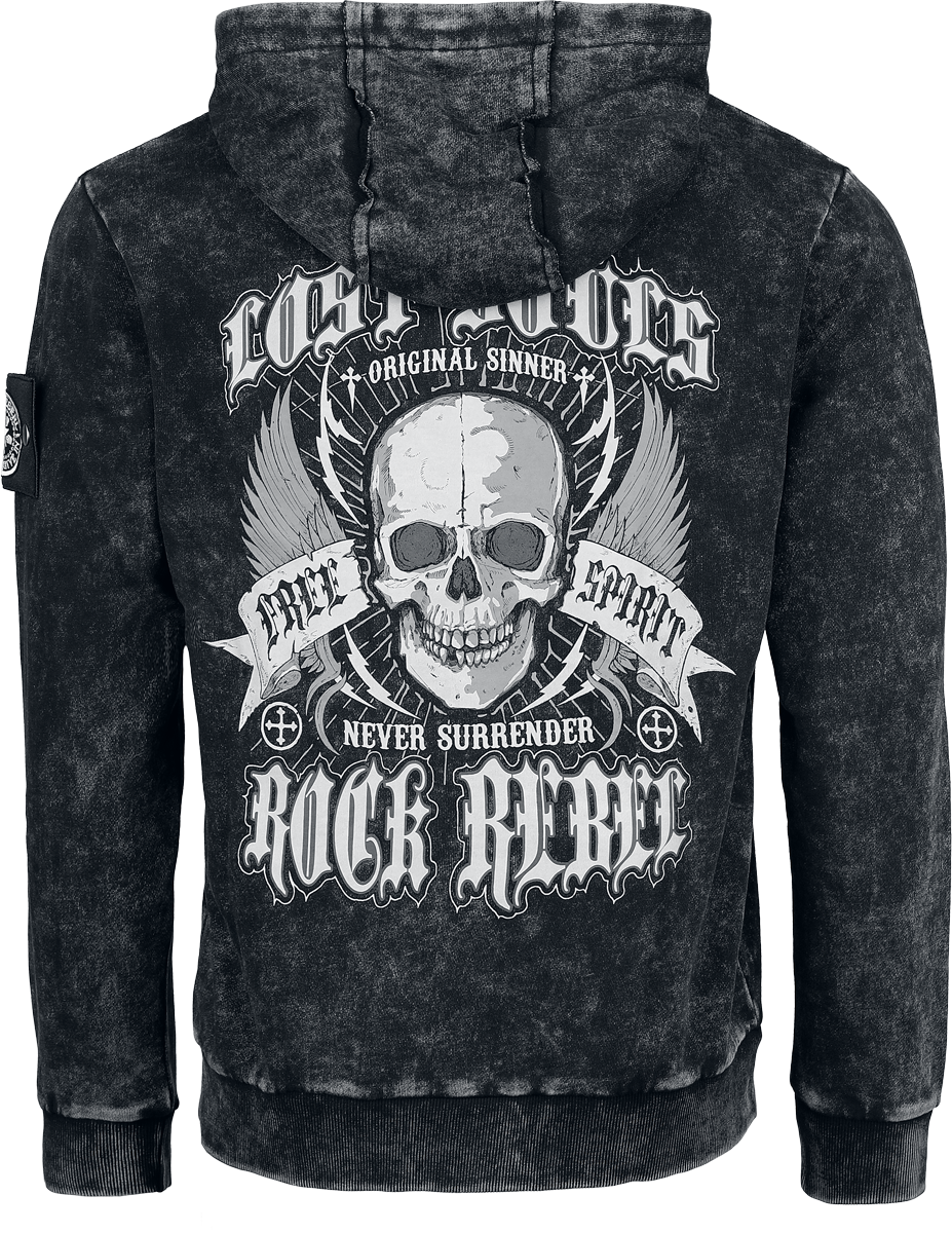 Sweat-shirt à capuche  de Rock Rebel by EMP - Skulls & Details - M à XXL - pour Homme - gris - Rock Rebel by EMP - View 2