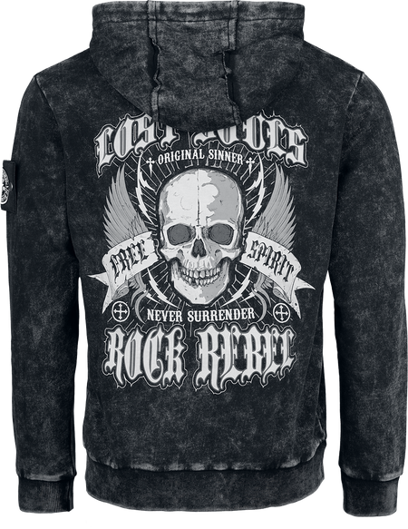 Sweat-shirt à capuche  de Rock Rebel by EMP - Skulls & Details - M à XXL - pour Homme - gris - Rock Rebel by EMP - View 2