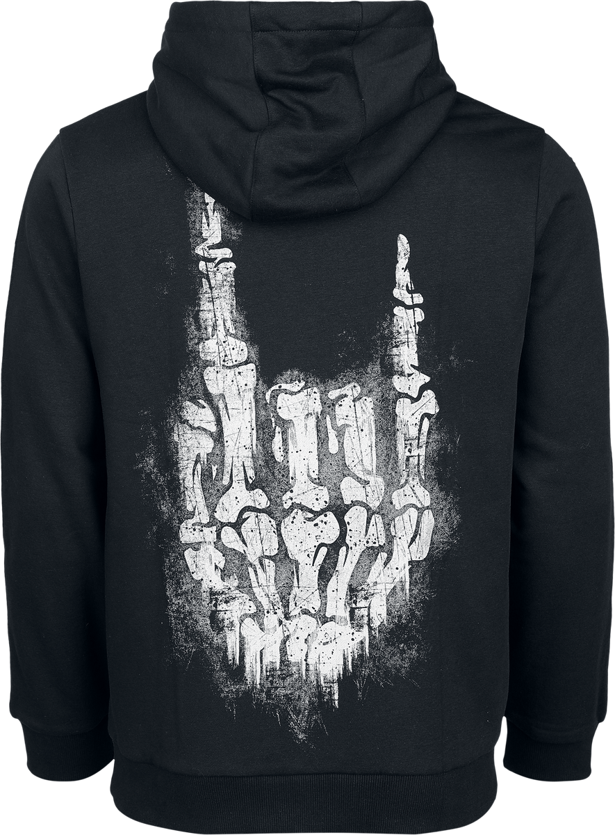 Sweat-shirt à capuche Gothic de Gothicana by EMP - Skeleton Rockhand - M à XXL - pour Homme - noir - Gothicana by EMP - View 2