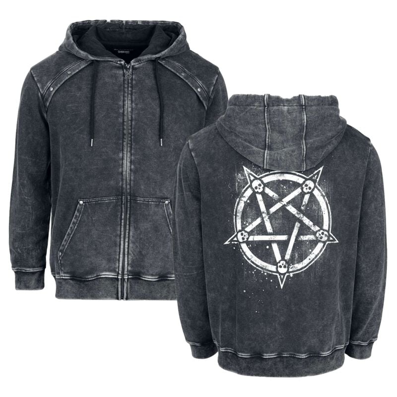 Sweat-shirt à capuche Gothic de Gothicana by EMP - Pentagramme - M à XXL - pour Homme - noir - Gothicana by EMP