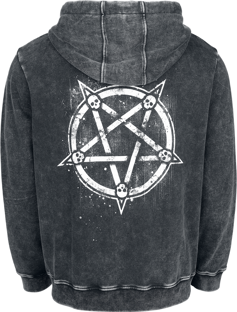 Sweat-shirt à capuche Gothic de Gothicana by EMP - Pentagramme - M à XXL - pour Homme - noir - Gothicana by EMP - View 2