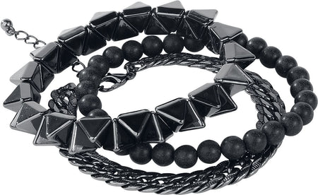 Set de bracelets  de Black Premium by EMP - Stud Mix - pour Unisexe - noir - Black Premium by EMP