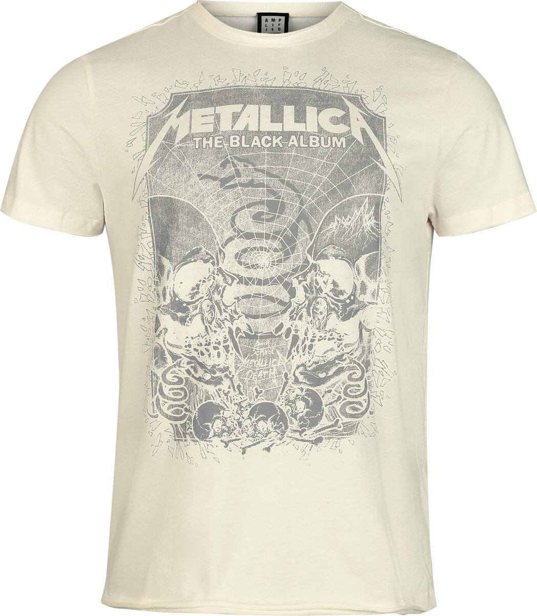 T-Shirt Manches courtes  de Metallica - Amplified Collection - Inverted Black Album - S à 3XL - pour Homme - blanc cassé - metallica