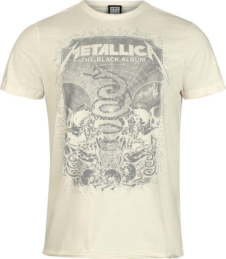 T-Shirt Manches courtes  de Metallica - Amplified Collection - Inverted Black Album - S à 3XL - pour Homme - blanc cassé - metallica