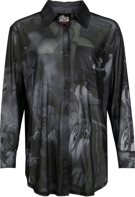 Chemise manches longues Gothic de Killstar - Killstar - Adventure Time - Haut - XS à 4XL - pour Femme - noir/gris - Killstar