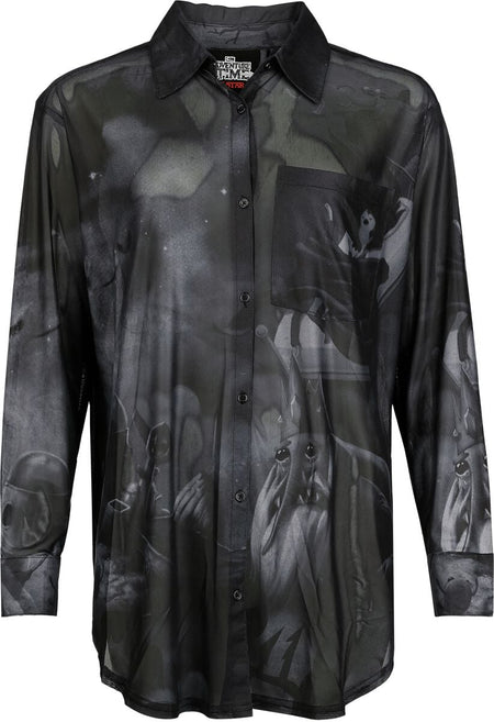 Chemise manches longues Gothic de Killstar - Killstar - Adventure Time - Haut - XS à 4XL - pour Femme - noir/gris - Killstar
