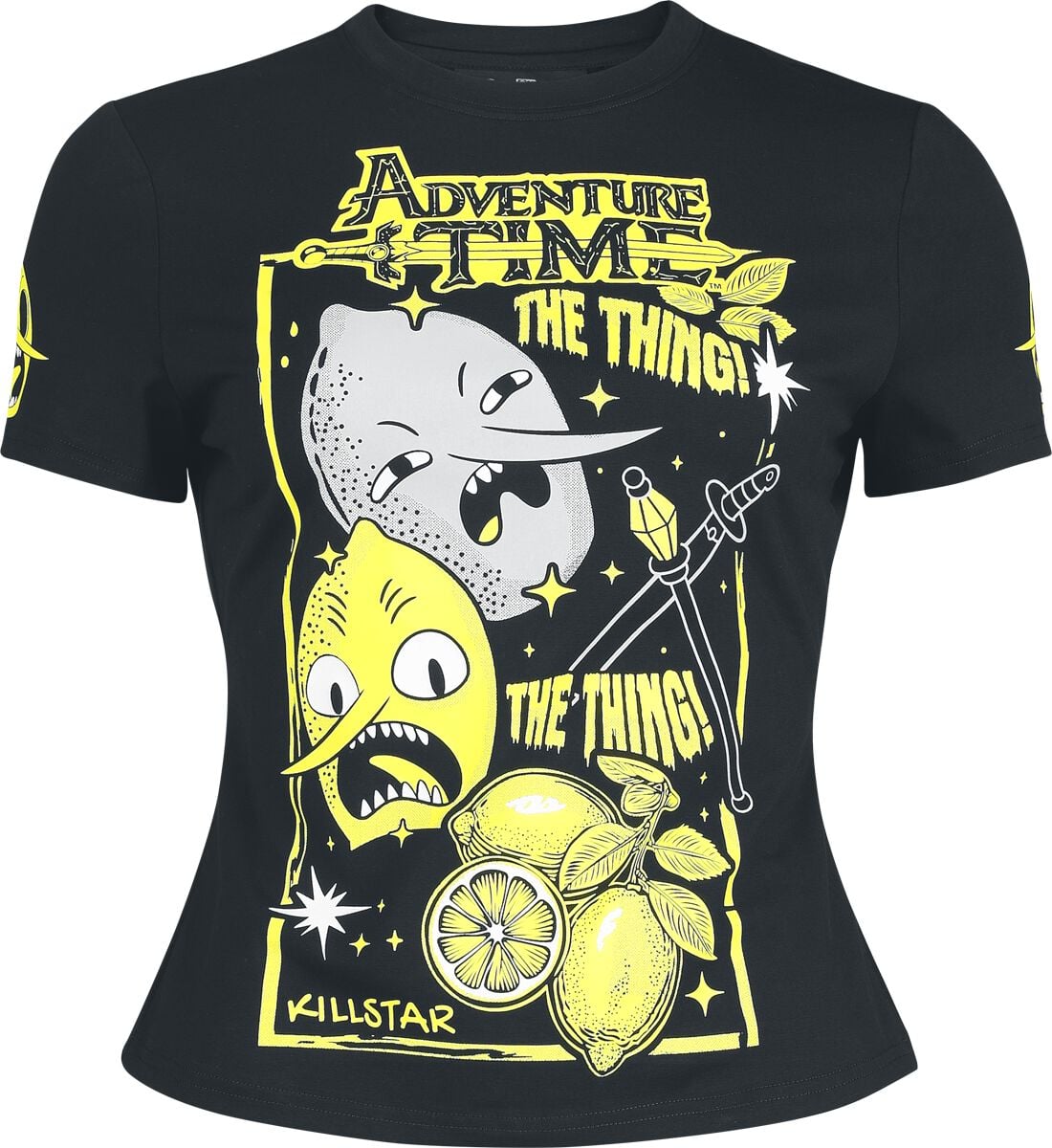 T-Shirt Manches courtes Gothic de Killstar - Killstar - Adventure Time - La Chose - T-Shirt Moulant - XS à 4XL - pour Femme - noir/jaune - Killstar
