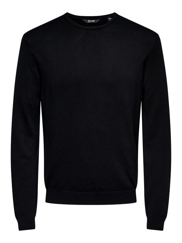 Pull tricoté  de ONLY and SONS - ONSWYLER LIFE REG 14 LS CREW KNIT NOOS - M à XXL - pour Homme - noir - ONLY and SONS