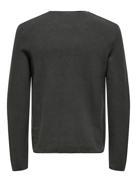 Pull tricoté  de ONLY and SONS - ONSERIC REG 12 STRUC CREW KNIT NOOS - S à XXL - pour Homme - gris - ONLY and SONS - View 2