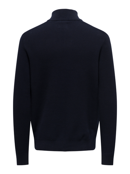 Pull tricoté  de ONLY and SONS - ONSPHIL REG 12 STRUC HALF ZIP KNIT NOOS - S à XXL - pour Homme - marine - ONLY and SONS - View 2