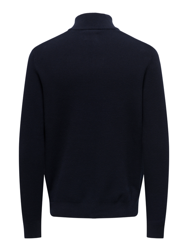 Pull tricoté  de ONLY and SONS - ONSPHIL REG 12 STRUC HALF ZIP KNIT NOOS - S à XXL - pour Homme - marine - ONLY and SONS - View 2
