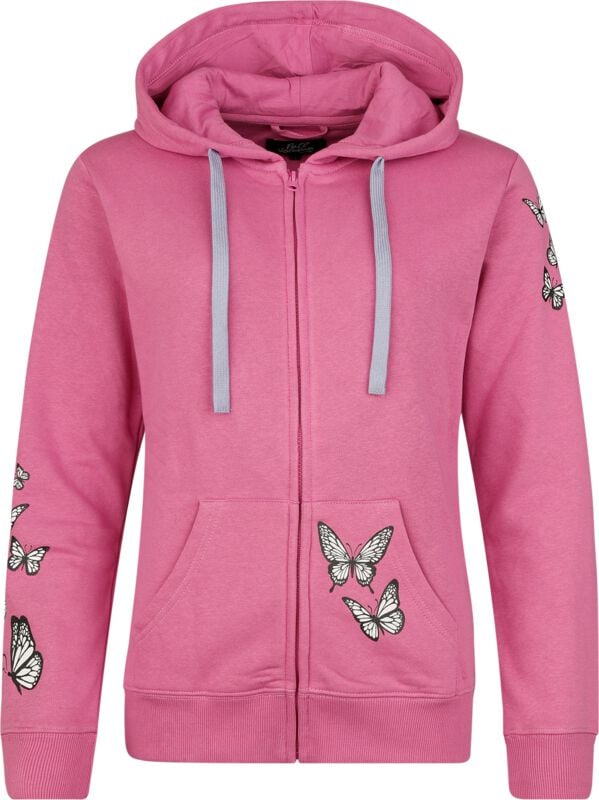 Sweat-shirt zippé à capuche  de Full Volume by EMP - Lovely Butterfly - S à XXL - pour Femme - violet - Full Volume by EMP