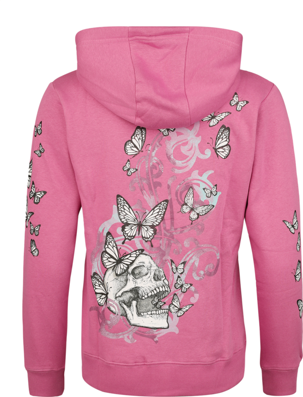 Sweat-shirt zippé à capuche  de Full Volume by EMP - Lovely Butterfly - S à XXL - pour Femme - violet - Full Volume by EMP - View 2