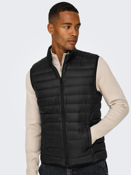 Veste  de ONLY and SONS - ONSGAVIN LIFE LIGHT QUILTED ZIP VEST OTW - S à XXL - pour Homme - noir - ONLY and SONS - View 2
