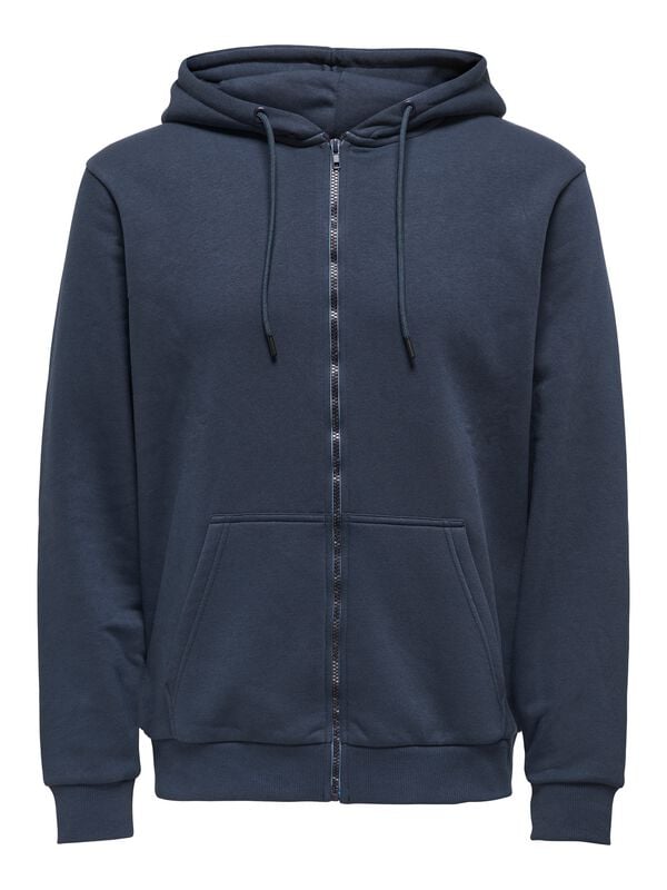 Sweat-shirt zippé à capuche  de ONLY and SONS - ONSCERES ZIP THR.  NOOS - SWEAT À CAPUCHE - S à XXL - pour Homme - bleu - ONLY and SONS