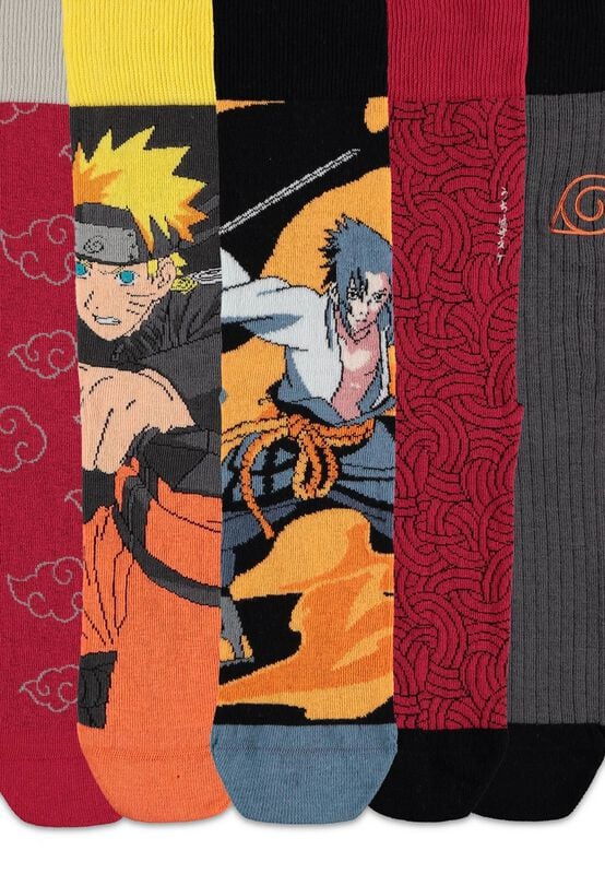 Chaussettes  de Naruto - Naruto Shippuden - Lot de 5 - EU35-38 à EU 39-42 - pour Unisexe - multicolore - Naruto