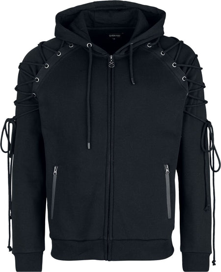 Sweat-shirt zippé à capuche Gothic de Gothicana by EMP - Bound To Darkness - M à XXL - pour Homme - noir - Gothicana by EMP