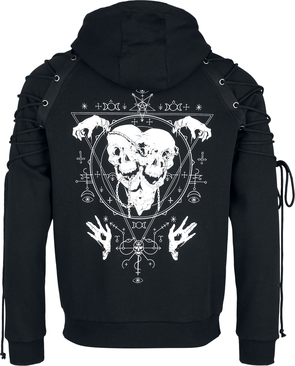 Sweat-shirt zippé à capuche Gothic de Gothicana by EMP - Bound To Darkness - M à XXL - pour Homme - noir - Gothicana by EMP - View 2