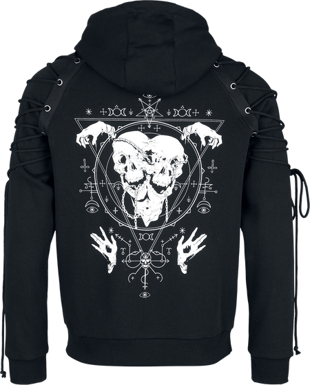 Sweat-shirt zippé à capuche Gothic de Gothicana by EMP - Bound To Darkness - M à XXL - pour Homme - noir - Gothicana by EMP - View 2