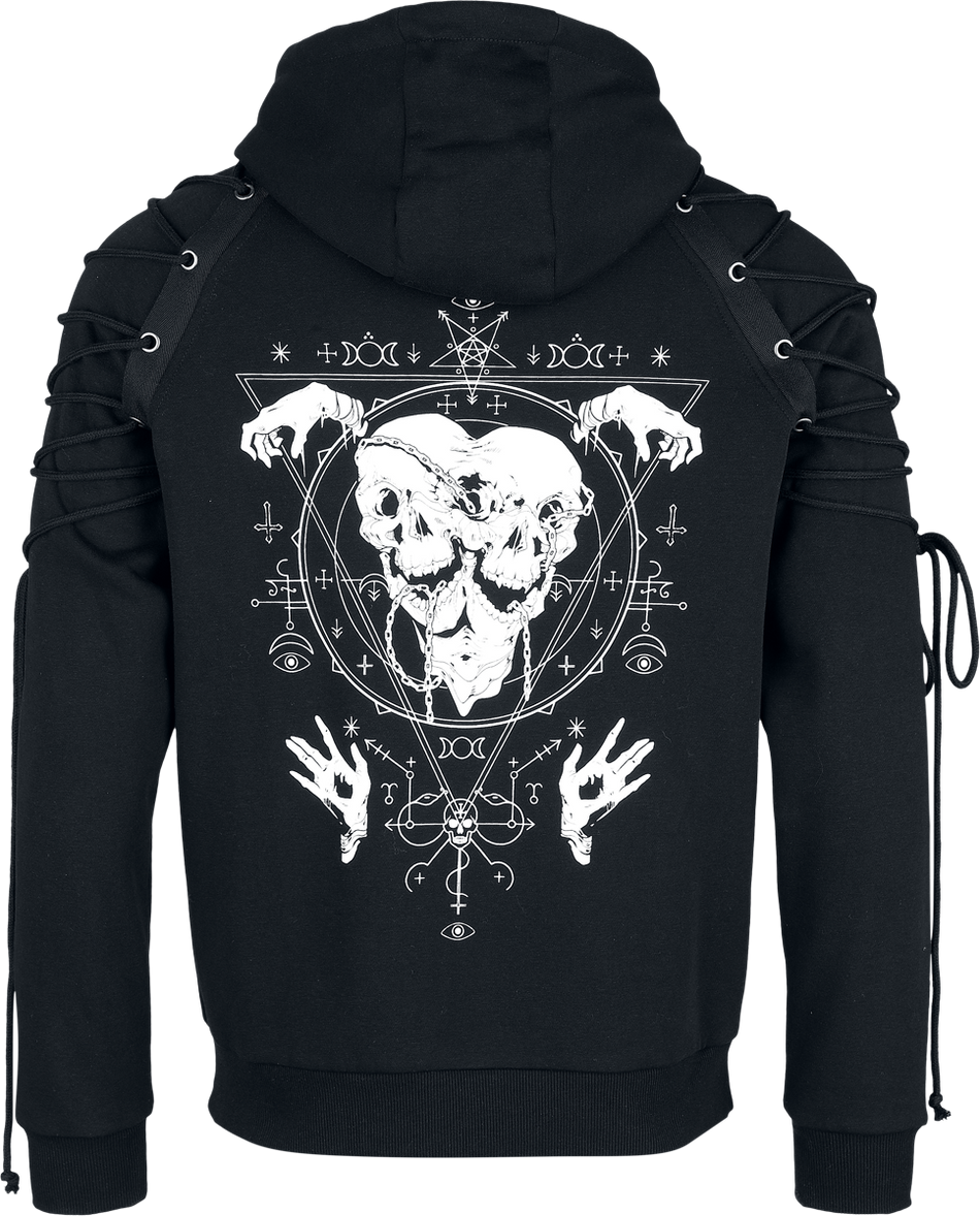 Sweat-shirt zippé à capuche Gothic de Gothicana by EMP - Bound To Darkness - M à XXL - pour Homme - noir - Gothicana by EMP - View 2