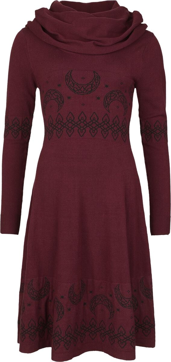 Robe mi-longue  de Black Premium by EMP - Celtic fine lines - S à XXL - pour Femme - bordeaux - Black Premium by EMP