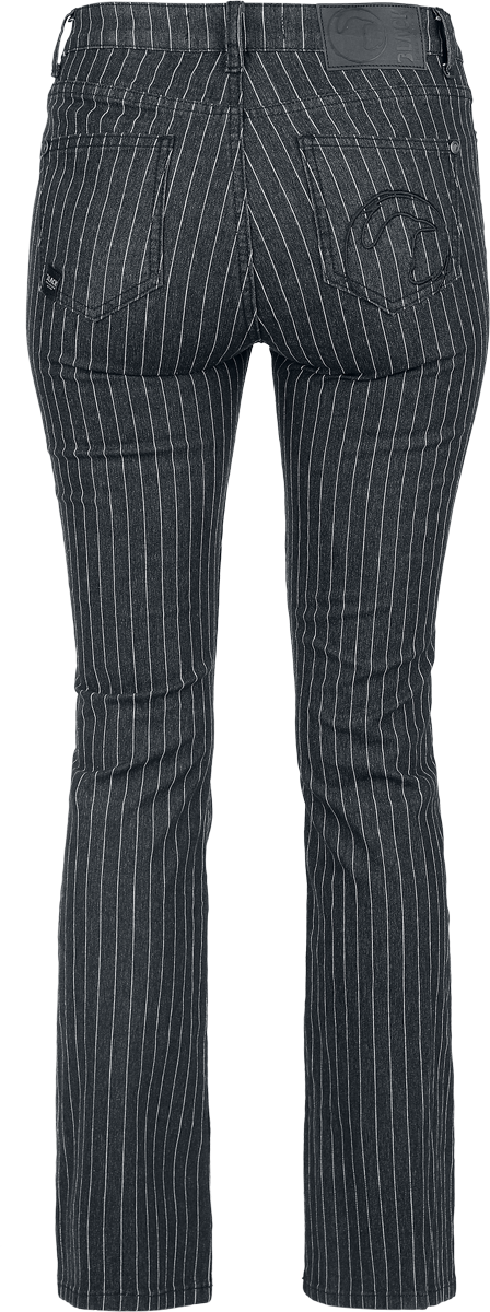 Jean  de Black Premium by EMP - Grace - Rayures - W27L30 à W34L32 - pour Femme - noir - Black Premium by EMP - View 2