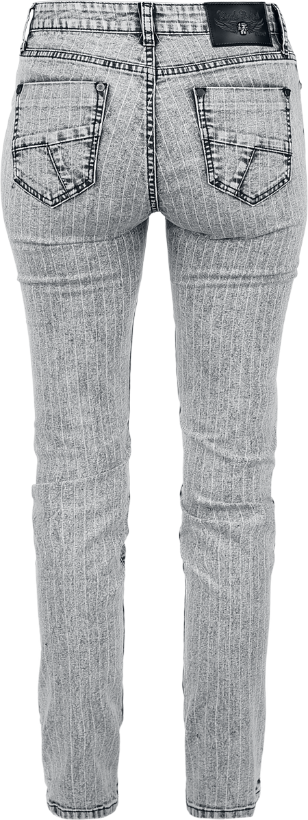Jean  de Rock Rebel by EMP - Skulls & Details - W27L30 à W34L32 - pour Femme - noir - Rock Rebel by EMP - View 2