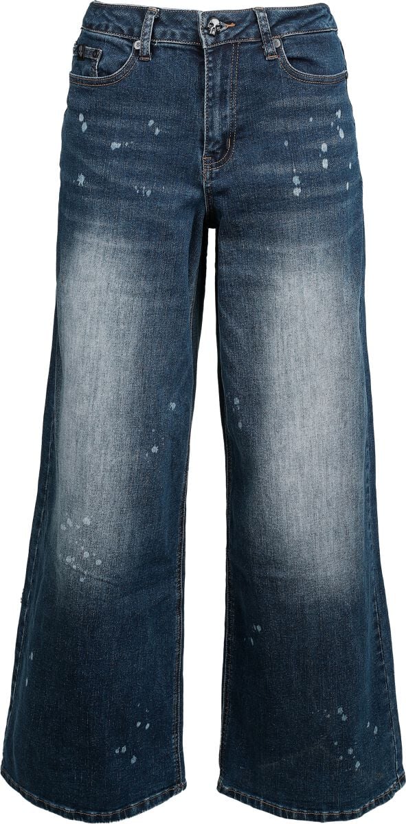 Jean  de Rock Rebel by EMP - Skulls & Details - W27L30 à W34L32 - pour Femme - bleu - Rock Rebel by EMP