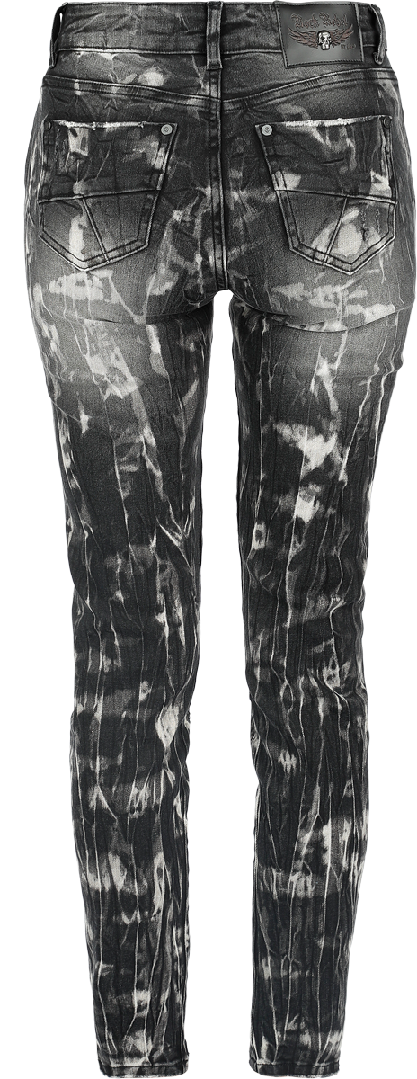 Jean  de Rock Rebel by EMP - Jean Look Usé - W27L30 à W33L32 - pour Femme - gris - Rock Rebel by EMP - View 2