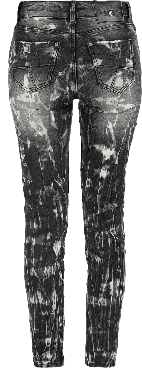 Jean  de Rock Rebel by EMP - Jean Look Usé - W27L30 à W33L32 - pour Femme - gris - Rock Rebel by EMP - View 2