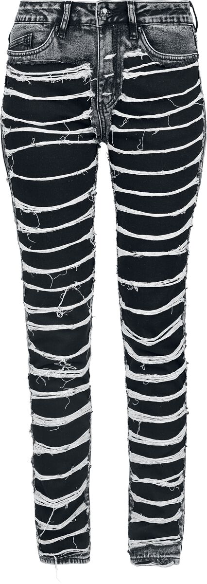 Jean  de Rock Rebel by EMP - Scarlett - Jean Découpé - W27L30 à W34L32 - pour Femme - noir - Rock Rebel by EMP