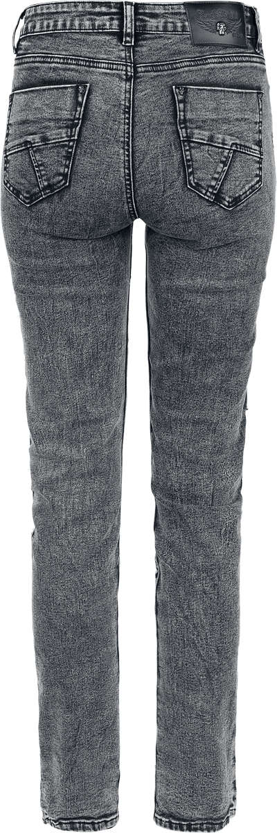 Jean  de Rock Rebel by EMP - Scarlett - Jean Découpé - W27L30 à W34L32 - pour Femme - noir - Rock Rebel by EMP - View 2