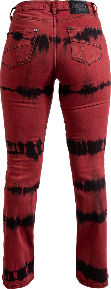 Jean  de Rock Rebel by EMP - Grace - Jean Bootcut - W27L30 à W33L32 - pour Femme - noir/rouge - Rock Rebel by EMP - View 2