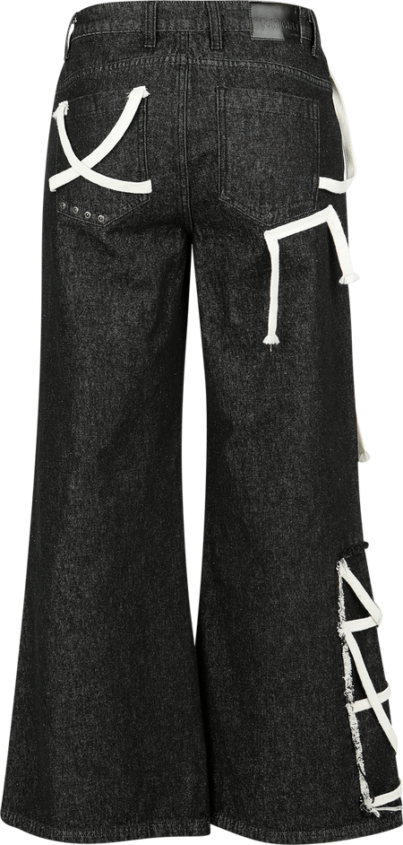 Jean  de Gothicana by EMP - Jean avec Laçages - W27L30 à W34L32 - pour Femme - noir - Gothicana by EMP - View 2