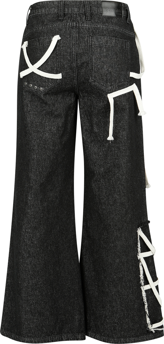 Jean  de Gothicana by EMP - Jean avec Laçages - W27L30 à W34L32 - pour Femme - noir - Gothicana by EMP - View 2