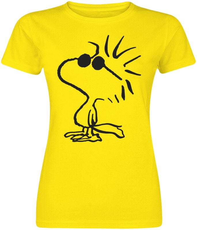 T-Shirt Manches courtes  de Snoopy - Woodstock - S à XXL - pour Femme - jaune - Snoopy