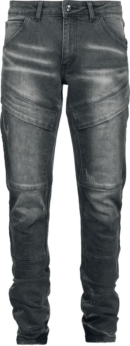 Jean  de Rock Rebel by EMP - Skulls & Details - W30L32 à W34L34 - pour Homme - gris - Rock Rebel by EMP