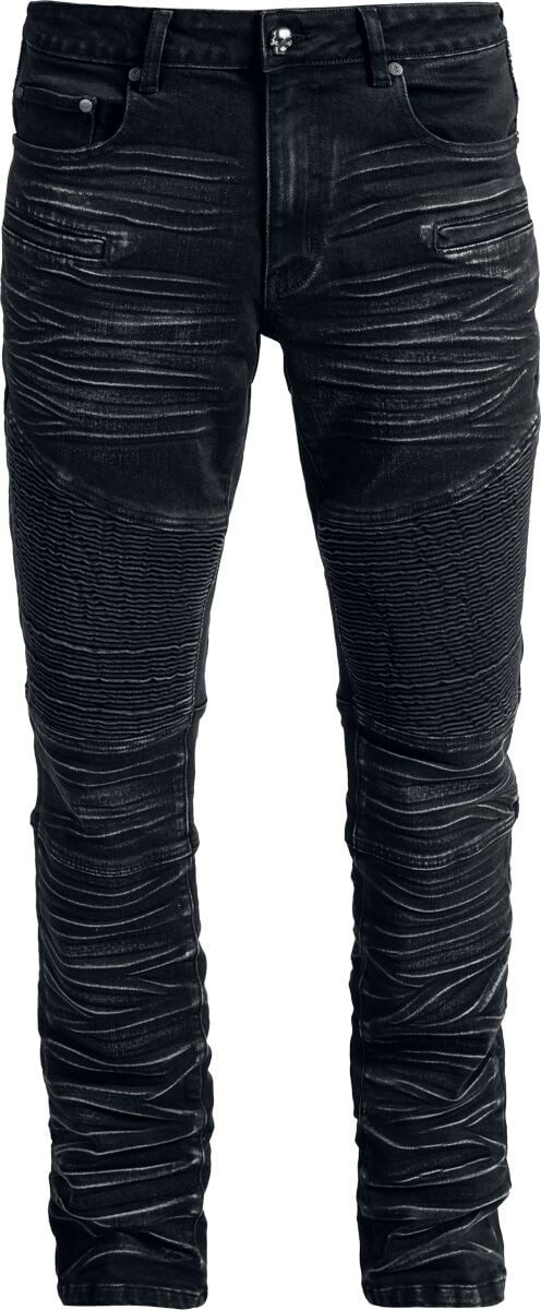 Jean  de Rock Rebel by EMP - Skulls & Details - W30L32 à W34L34 - pour Homme - gris - Rock Rebel by EMP