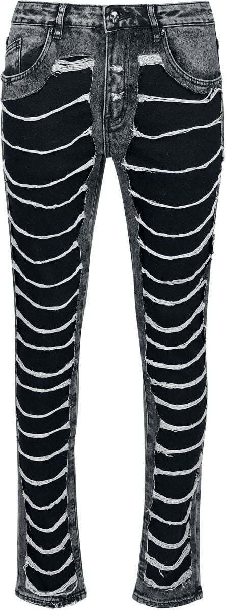 Jean  de Rock Rebel by EMP - Skulls & Details - W30L32 à W34L34 - pour Homme - noir - Rock Rebel by EMP