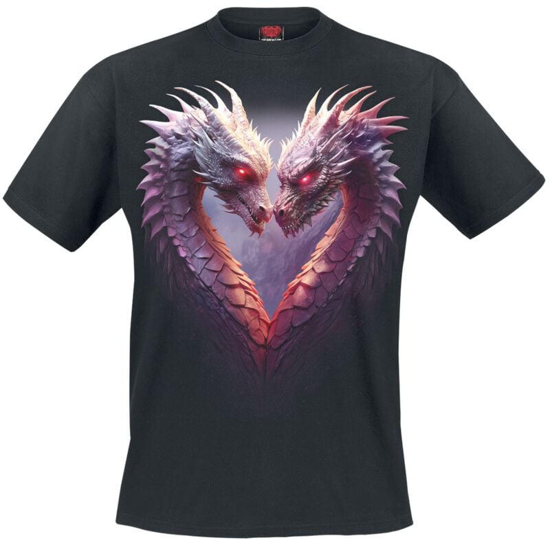 T-Shirt Manches courtes  de Spiral - Heart Of Dragons - S à XXL - pour Homme - noir - Spiral