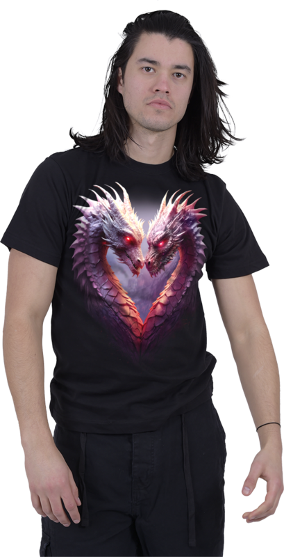 T-Shirt Manches courtes  de Spiral - Heart Of Dragons - S à XXL - pour Homme - noir - Spiral - View 2
