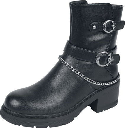 Bottes  de Rock Rebel by EMP - Bottines avec Boucles & Chaînes - EU37 à EU41 - pour Femme - noir - Rock Rebel by EMP