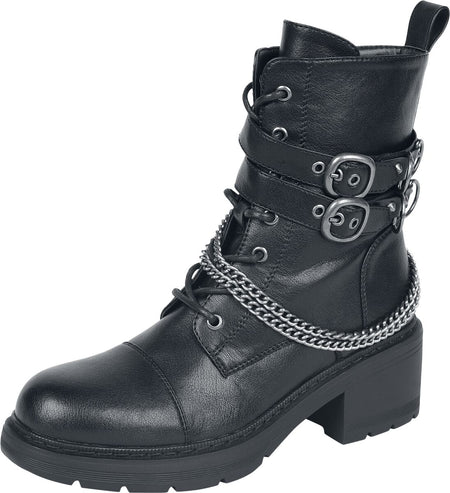 Bottes  de Rock Rebel by EMP - Bottines avec Boucles et Chaînes - EU37 à EU41 - pour Femme - noir - Rock Rebel by EMP