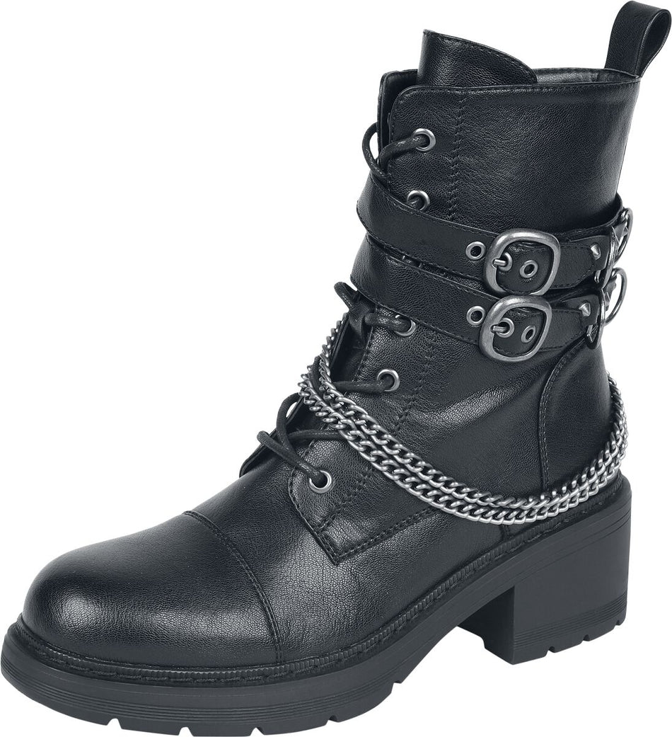Bottes  de Rock Rebel by EMP - Bottines avec Boucles et Chaînes - EU37 à EU41 - pour Femme - noir - Rock Rebel by EMP