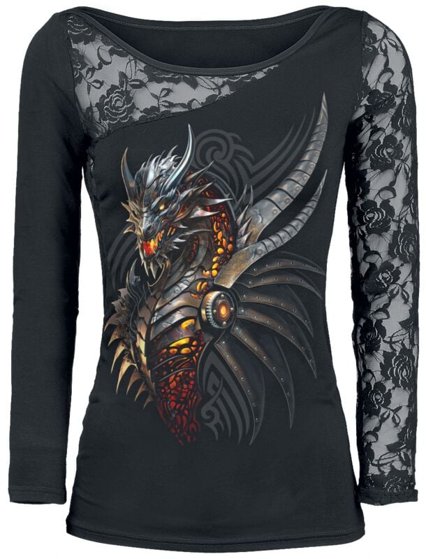 T-shirt manches longues  de Spiral - Razor Back - S à XXL - pour Femme - noir - Spiral