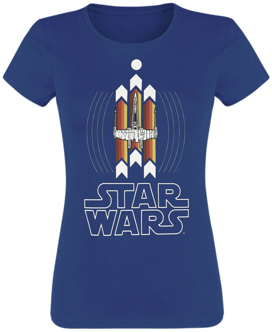 T-Shirt Manches courtes Disney de Star Wars - X-Wing Vibes - S à XXL - pour Femme - bleu - Star Wars